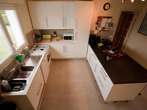 Fully equipped kitchen in large Normandy beach house